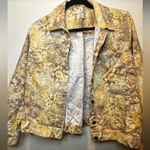 Christopher & Banks Yellow and Brown Patterned Jacket